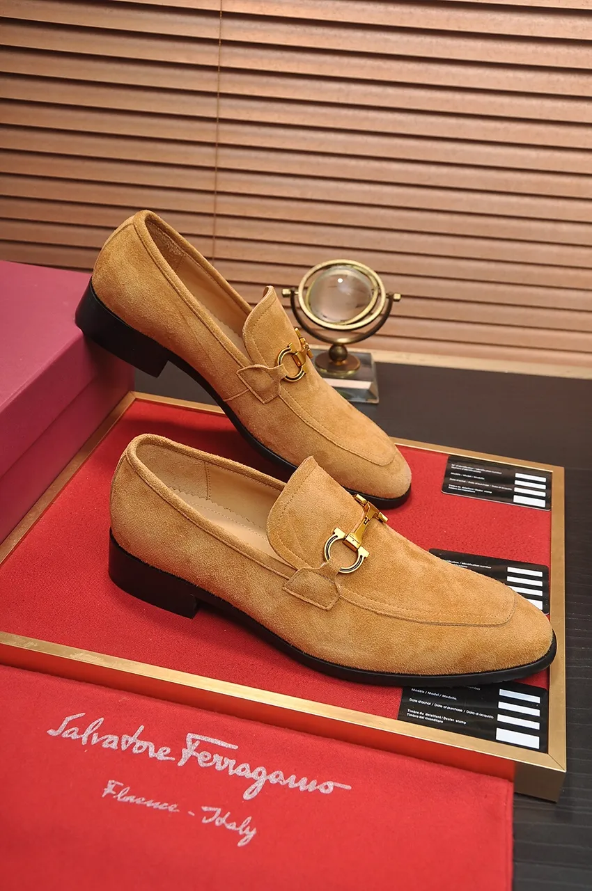 Men's shoes 💰500💶[Ferragamo/Ferragamo] The latest model in the counter. Original imported high-quality cowhide with open edges + imported 🐂 water-dyed cowhide lining + original luxury metal buckle + original combined outsole. Comparison without pressure 38--45 (45 is custom-made and cannot be returned or exchanged)